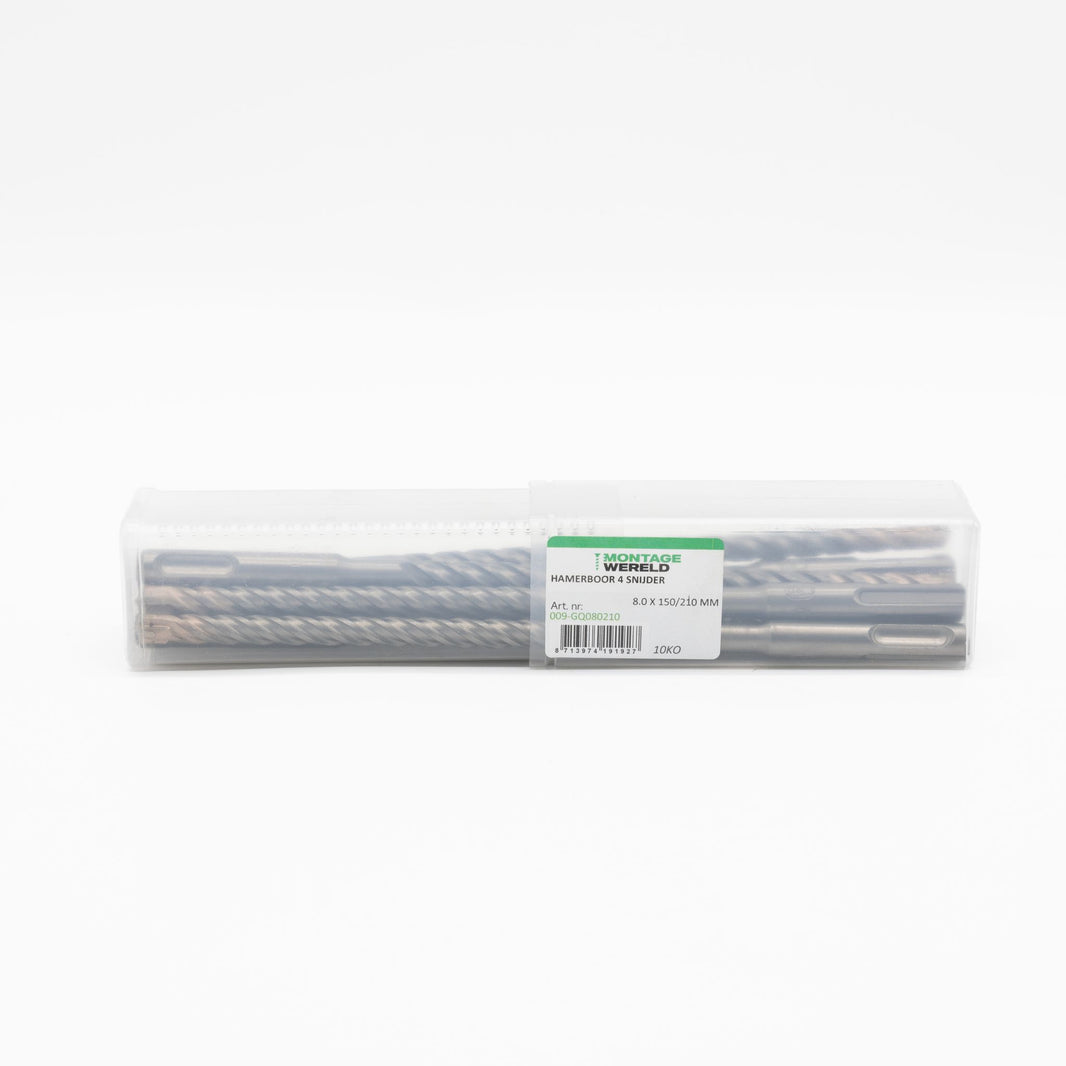 4-snijder 8.0x150/210mm Uni SDS Plus Premium PGM auto soldering Hamerboor Betonboor