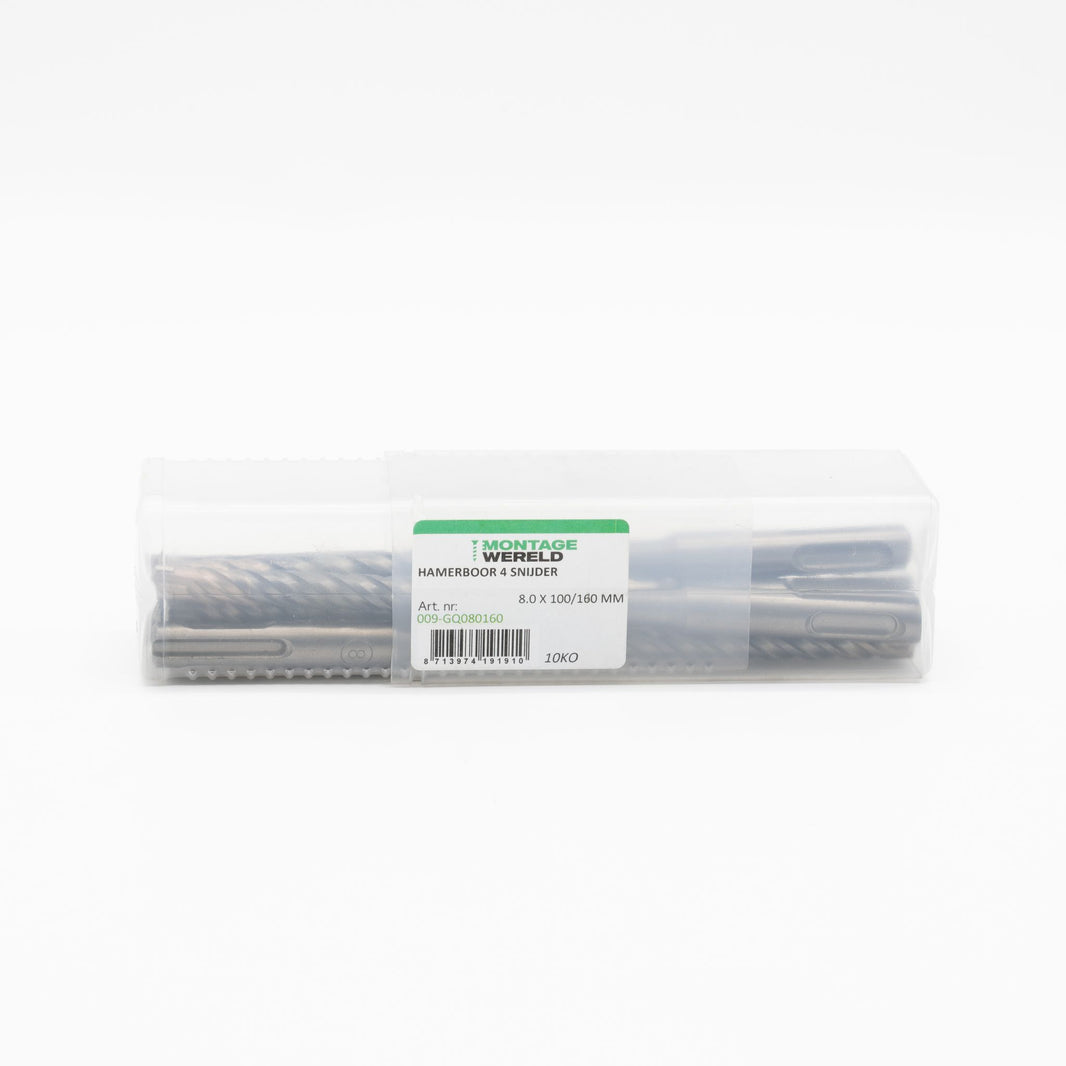 4-snijder 8.0x100/160mm Uni SDS Plus Premium PGM auto soldering Hamerboor Betonboor