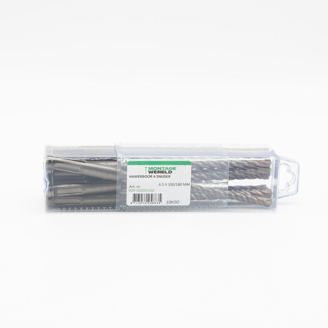 4-snijder 6.5x100/160mm Uni SDS Plus Premium PGM auto soldering Hamerboor Betonboor