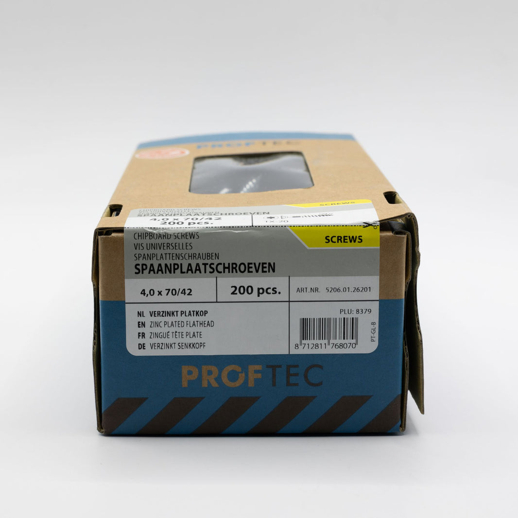 Proftec 4.0x70/42mm TORX spaanplaatschroeven verzinkt 200st