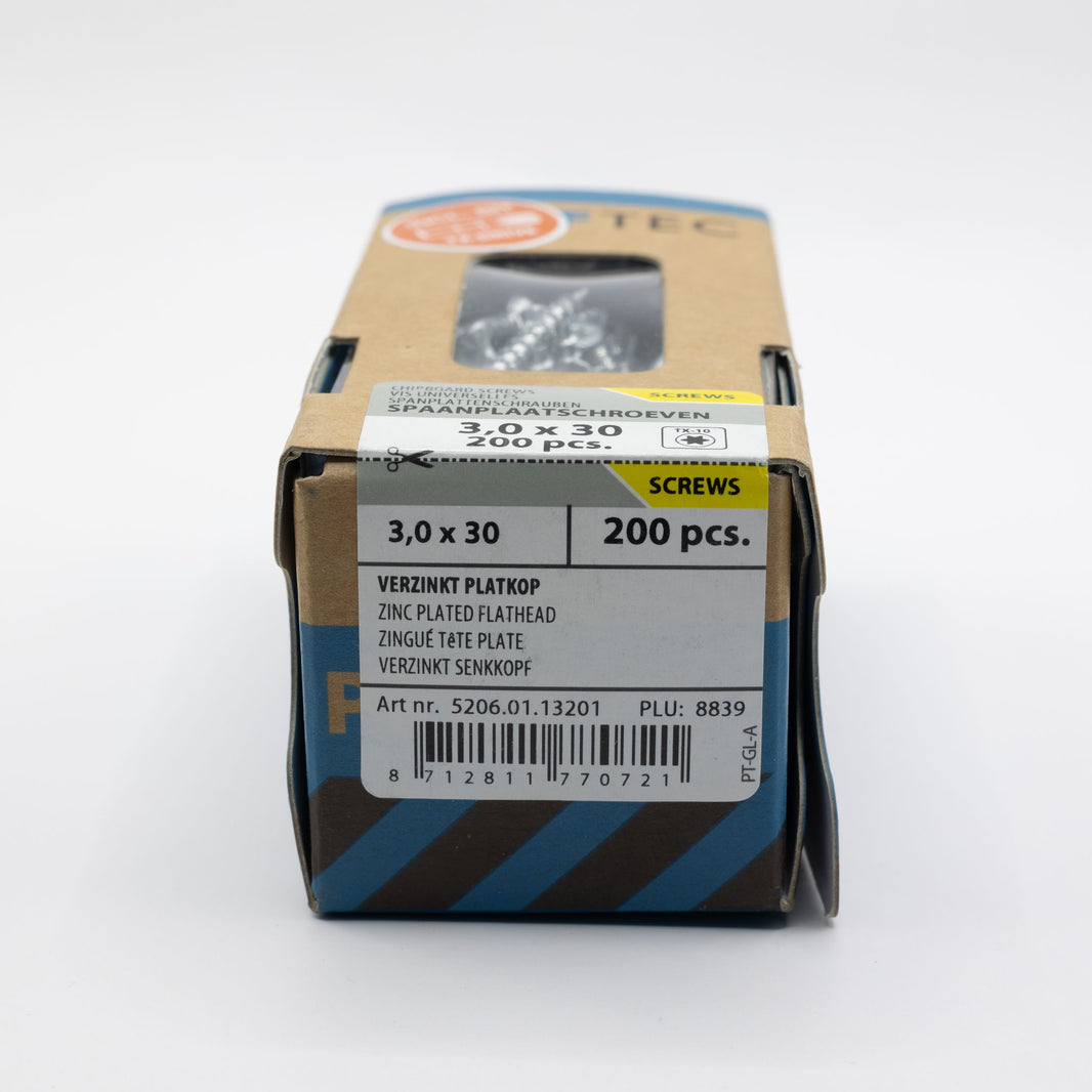 Proftec 3.0x30mm TORX spaanplaatschroeven verzinkt 200st