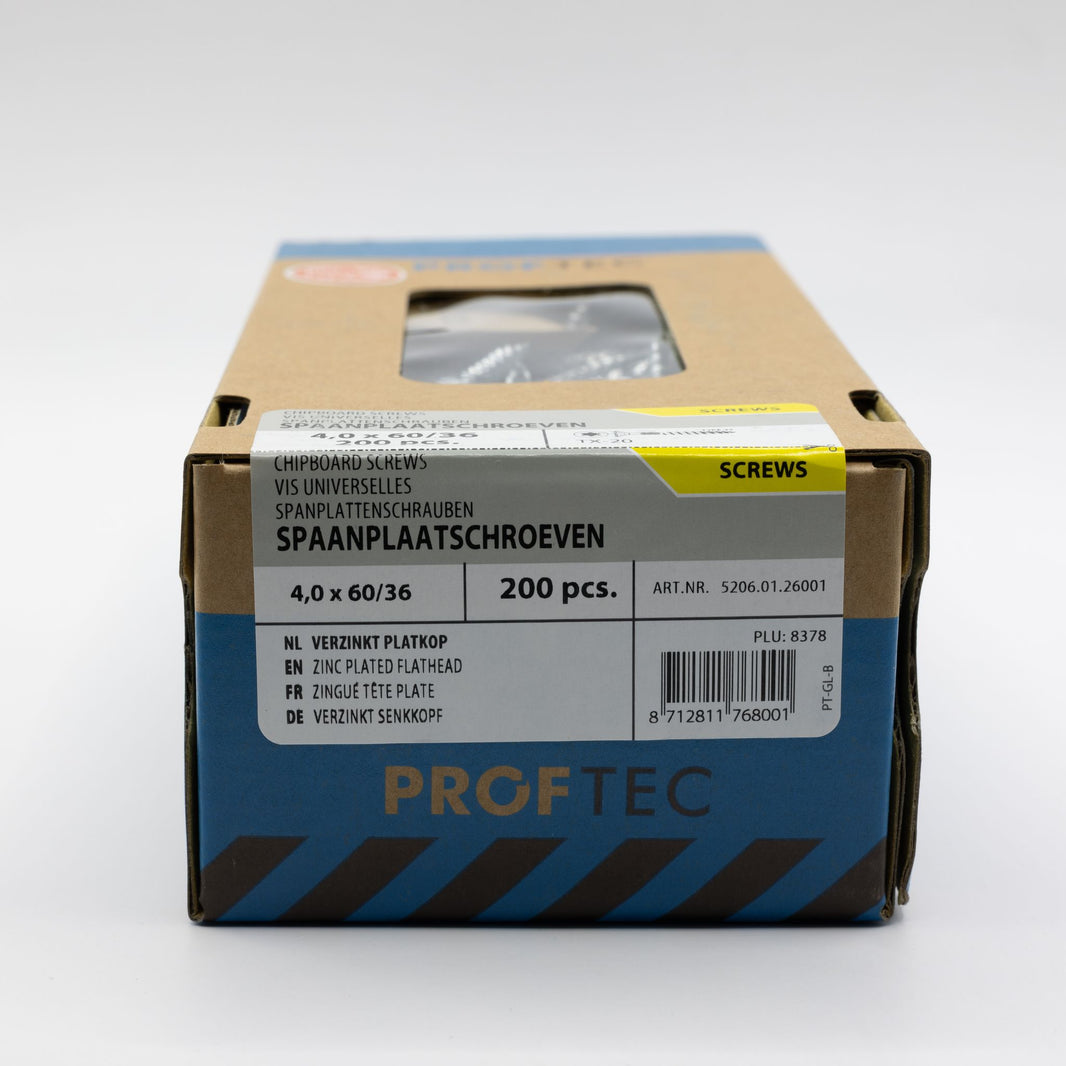 Proftec 4.0x60/36mm TORX spaanplaatschroeven verzinkt 200st