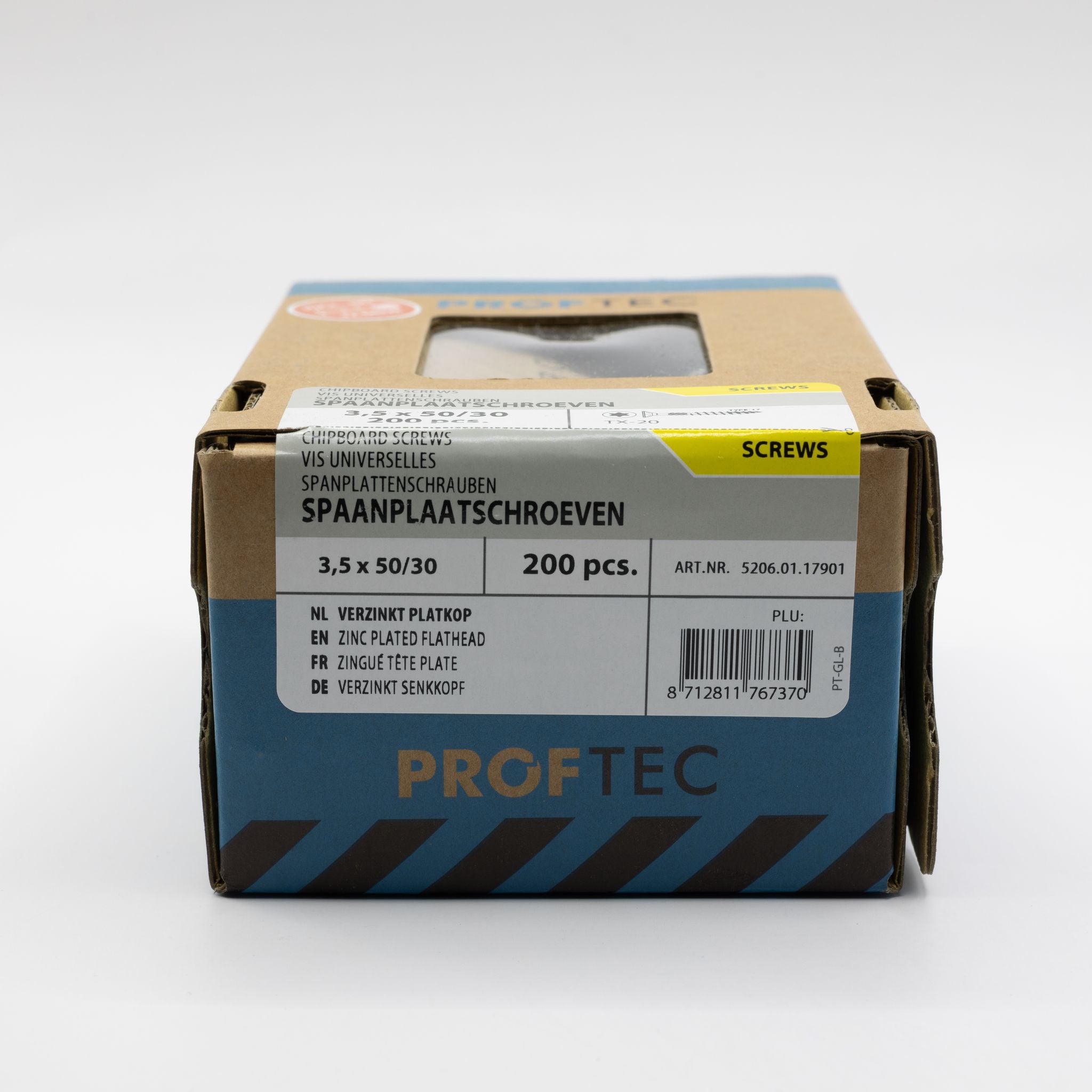 Proftec 3.5x50/30mm TORX spaanplaatschroeven verzinkt 200st