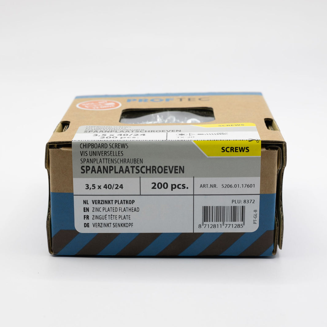 Proftec 3.5x40/24mm TORX spaanplaatschroeven verzinkt 200st