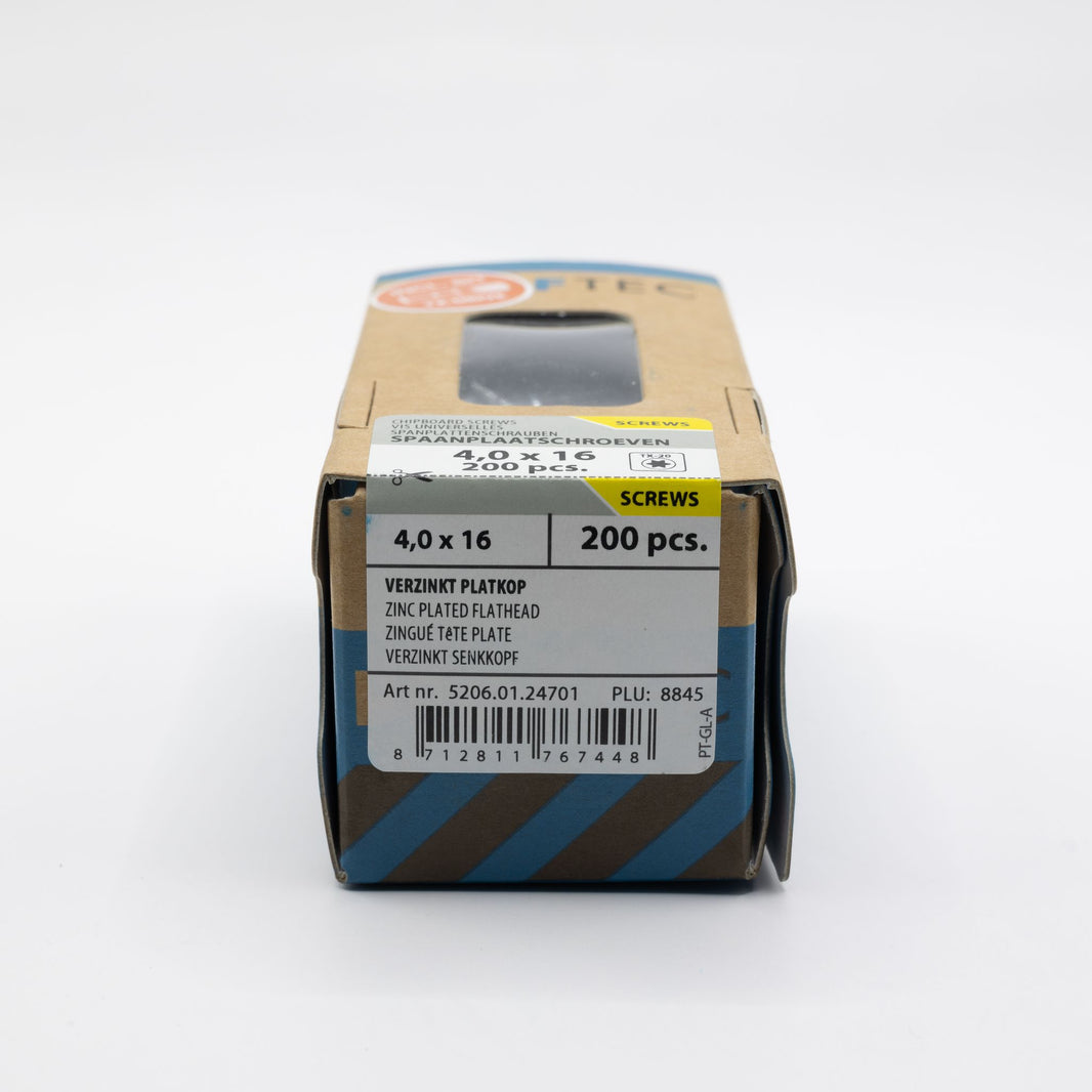 Proftec 4.0x16mm TORX spaanplaatschroeven verzinkt 200st