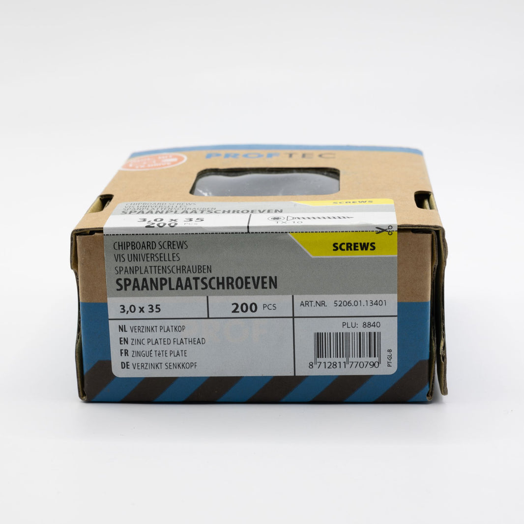 Proftec 3.0x35mm TORX spaanplaatschroeven verzinkt 200st