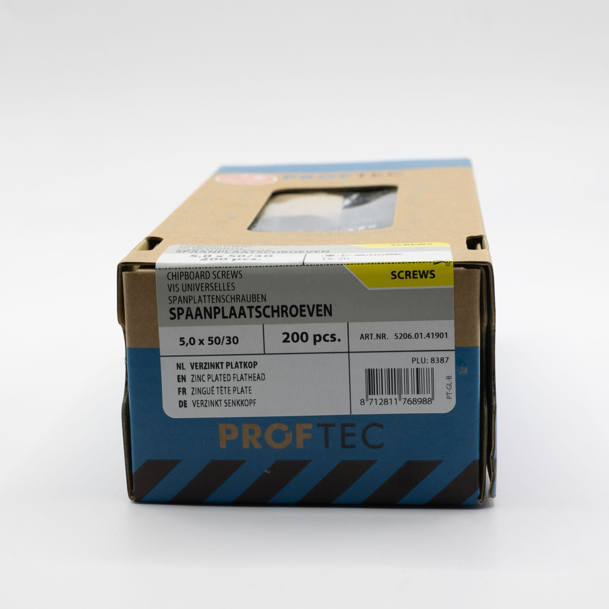 Proftec 5.0x50/30mm TORX spaanplaatschroeven verzinkt 200st