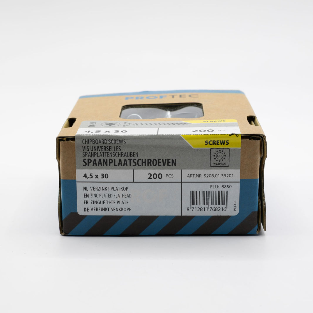 Proftec 4.5x30mm TORX spaanplaatschroeven verzinkt 200st