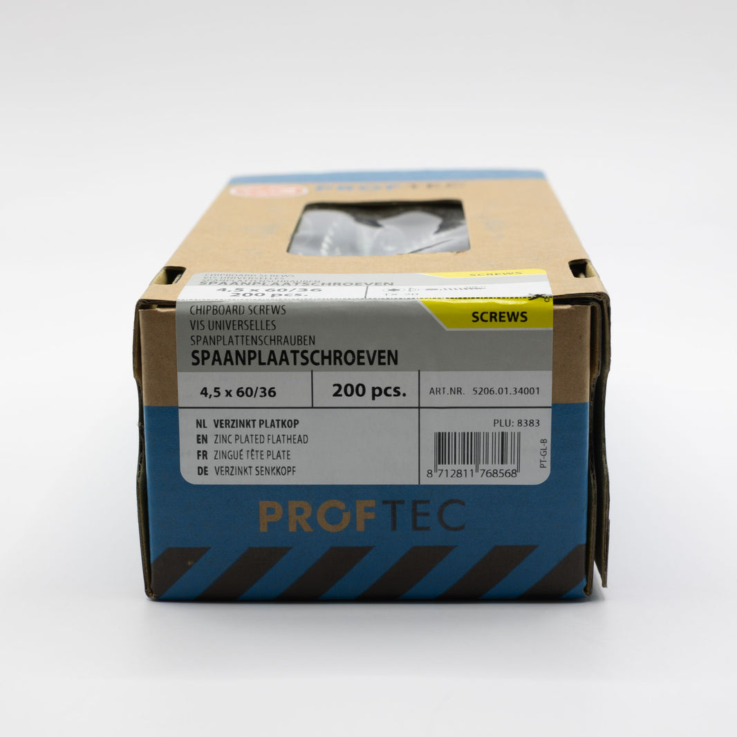 Proftec 4.5x60/36mm TORX spaanplaatschroeven verzinkt 200st