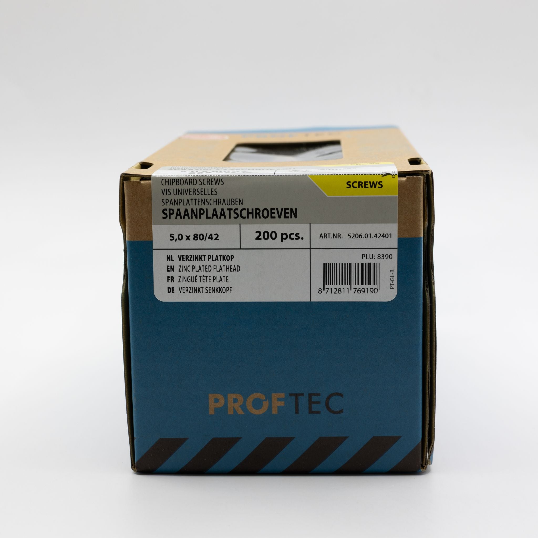 Proftec 5.0x80/42mm TORX spaanplaatschroeven verzinkt 200st