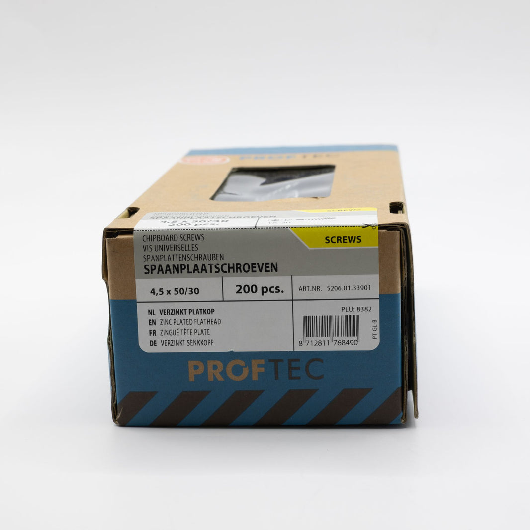 Proftec 4.5x50/30mm TORX spaanplaatschroeven verzinkt 200st