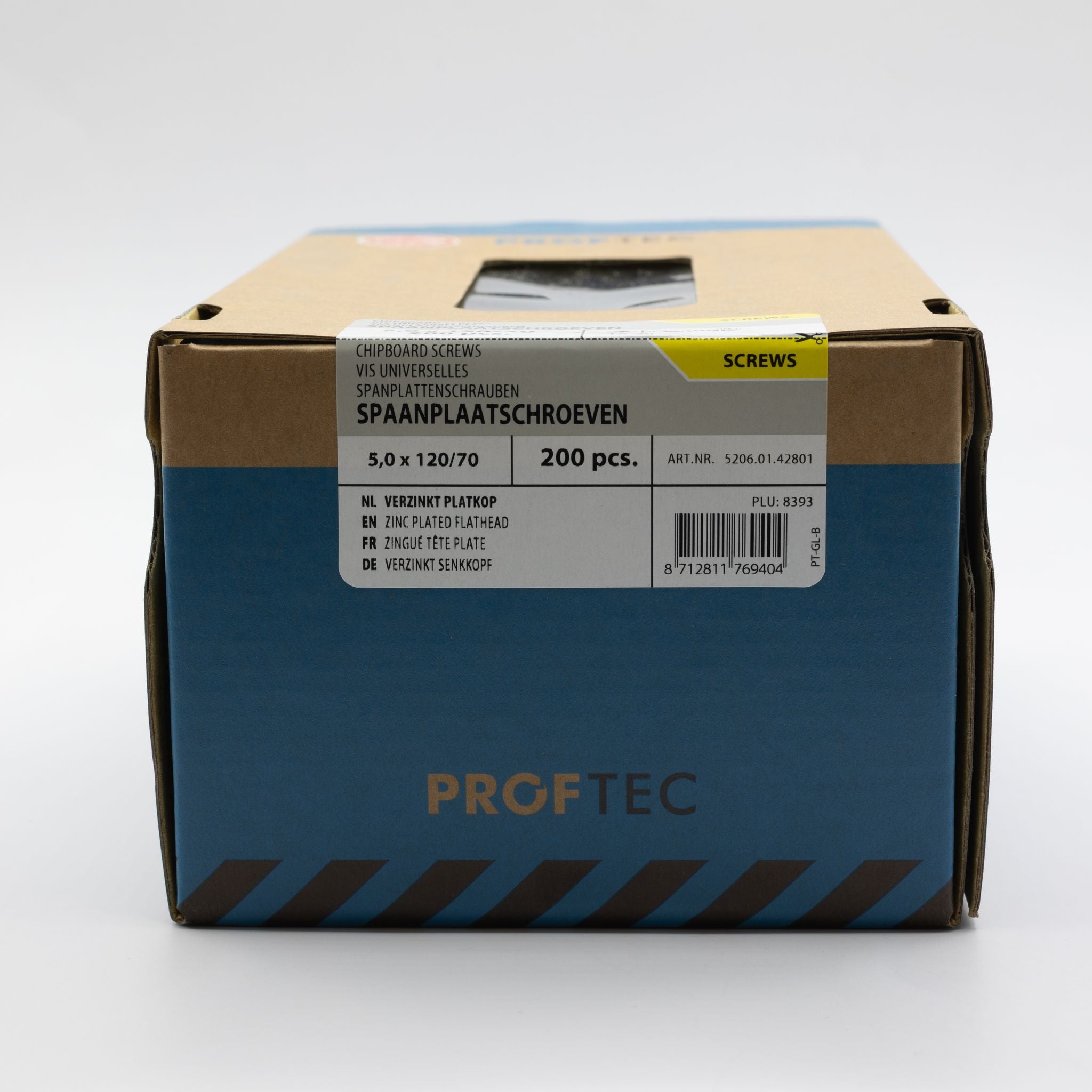 Proftec 5.0x120/70mm TORX spaanplaatschroeven verzinkt 200st