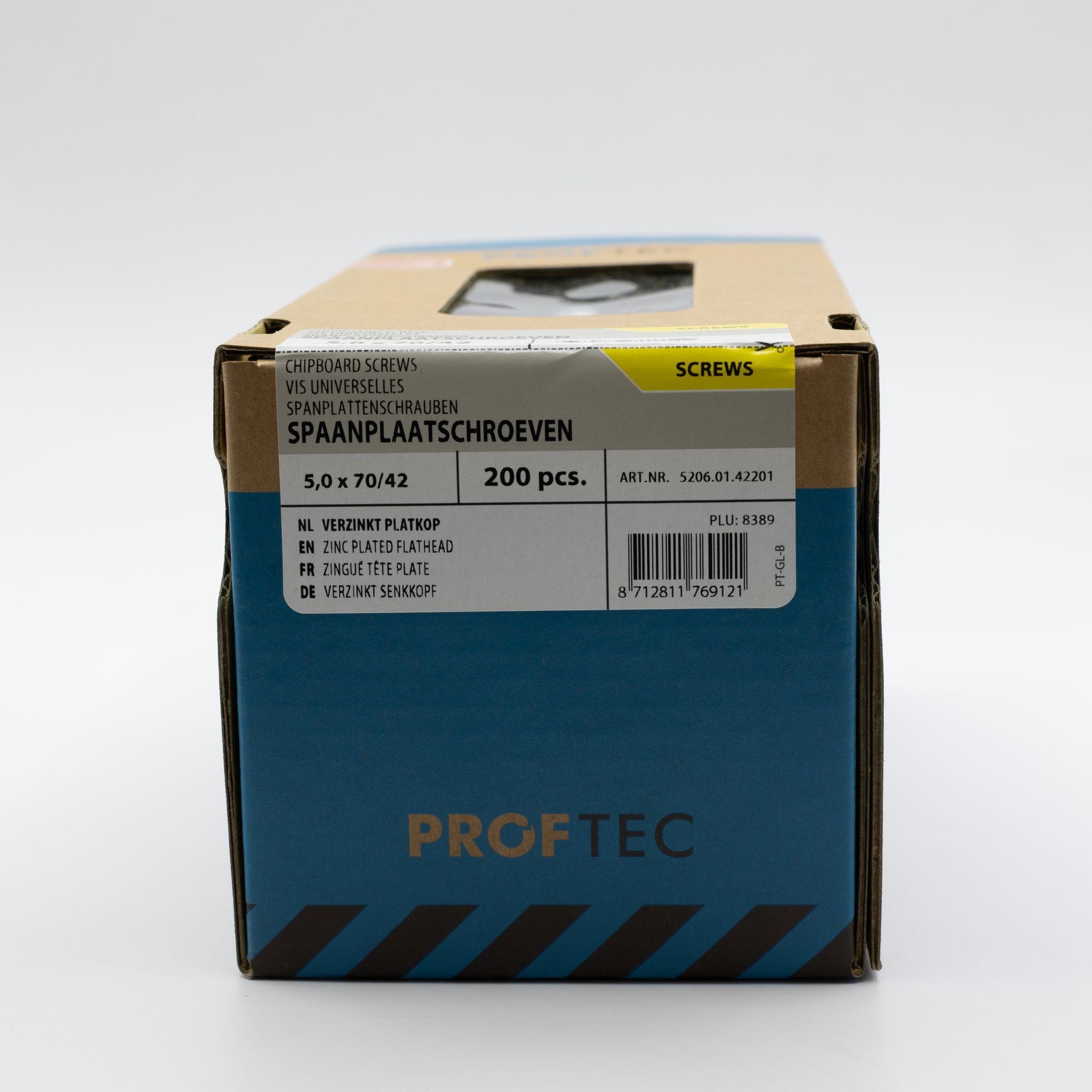 Proftec 5.0x70/42mm TORX spaanplaatschroeven verzinkt 200st