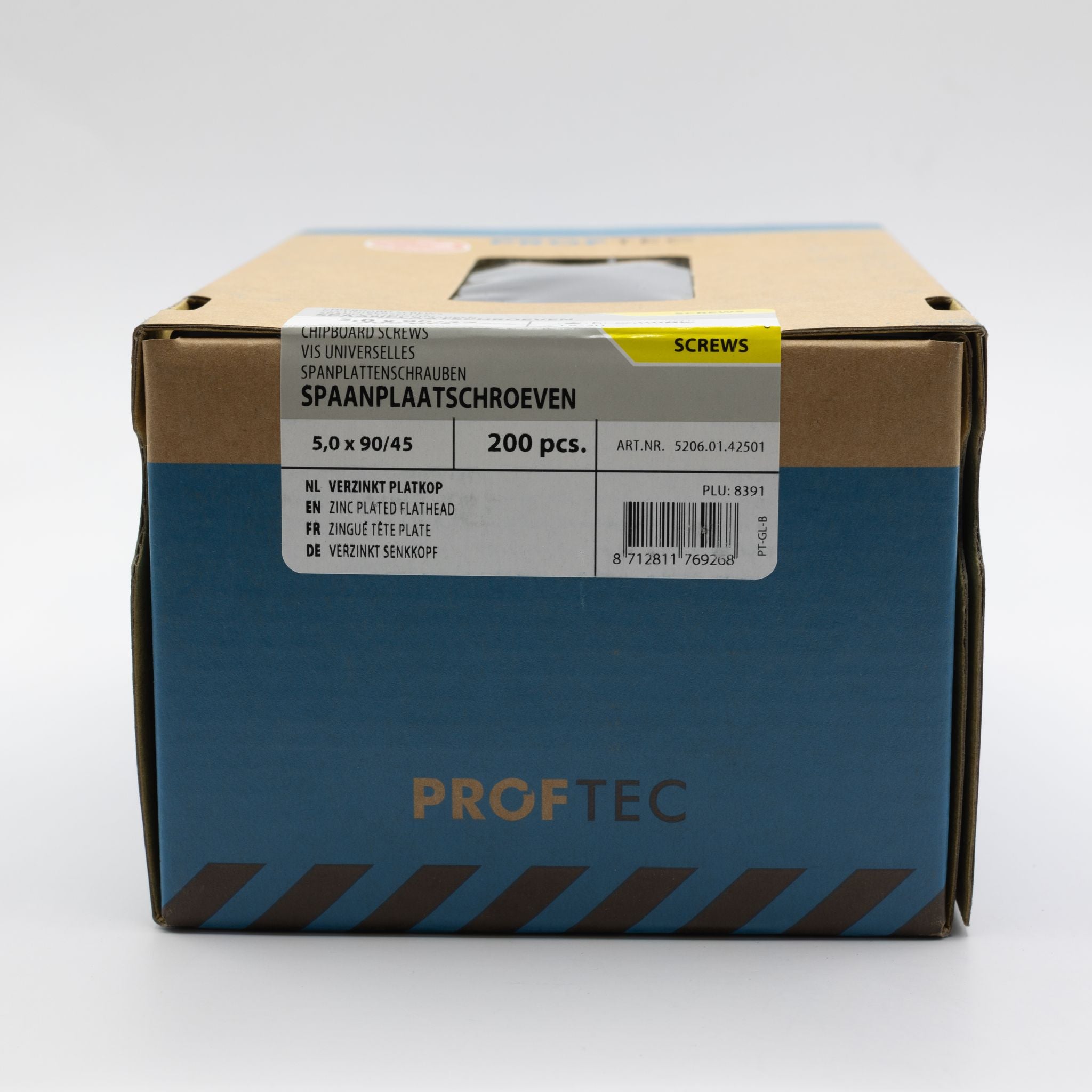 Proftec 5.0x90/45mm TORX spaanplaatschroeven verzinkt 200st