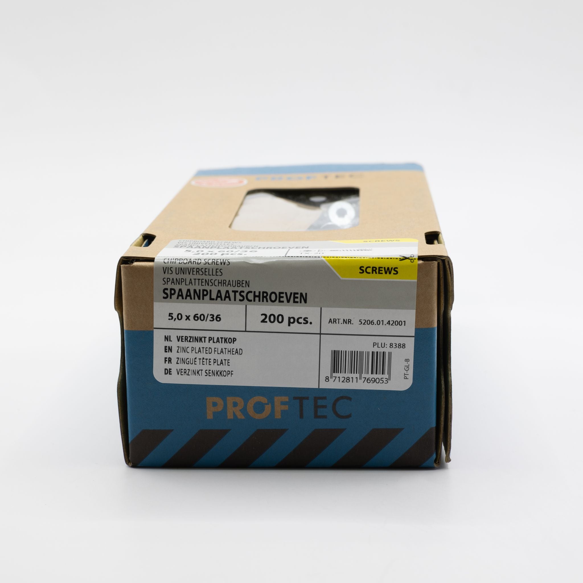 Proftec 5.0x60/36mm TORX spaanplaatschroeven verzinkt 200st