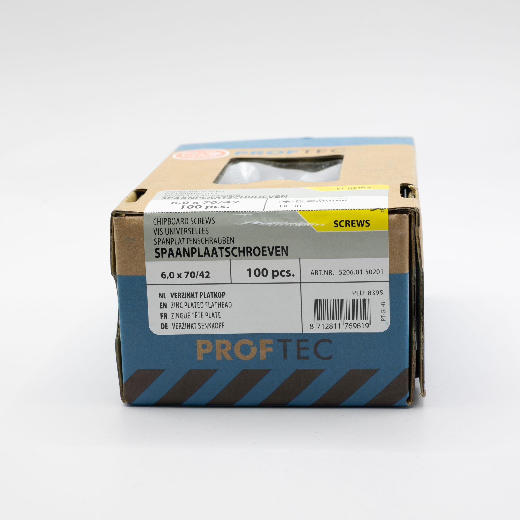 Proftec 6.0x70/42mm TORX spaanplaatschroeven verzinkt 100st