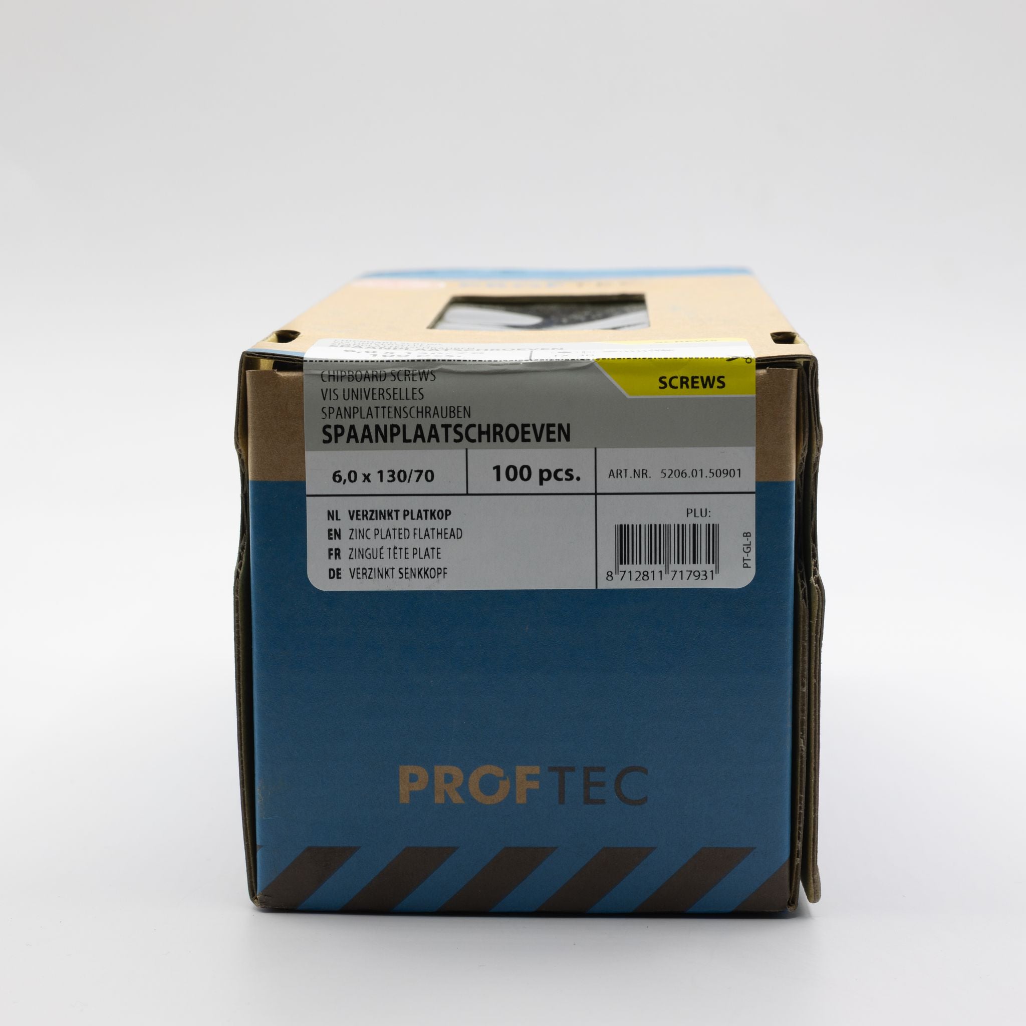 Proftec 6.0x130/70mm TORX spaanplaatschroeven verzinkt 100st