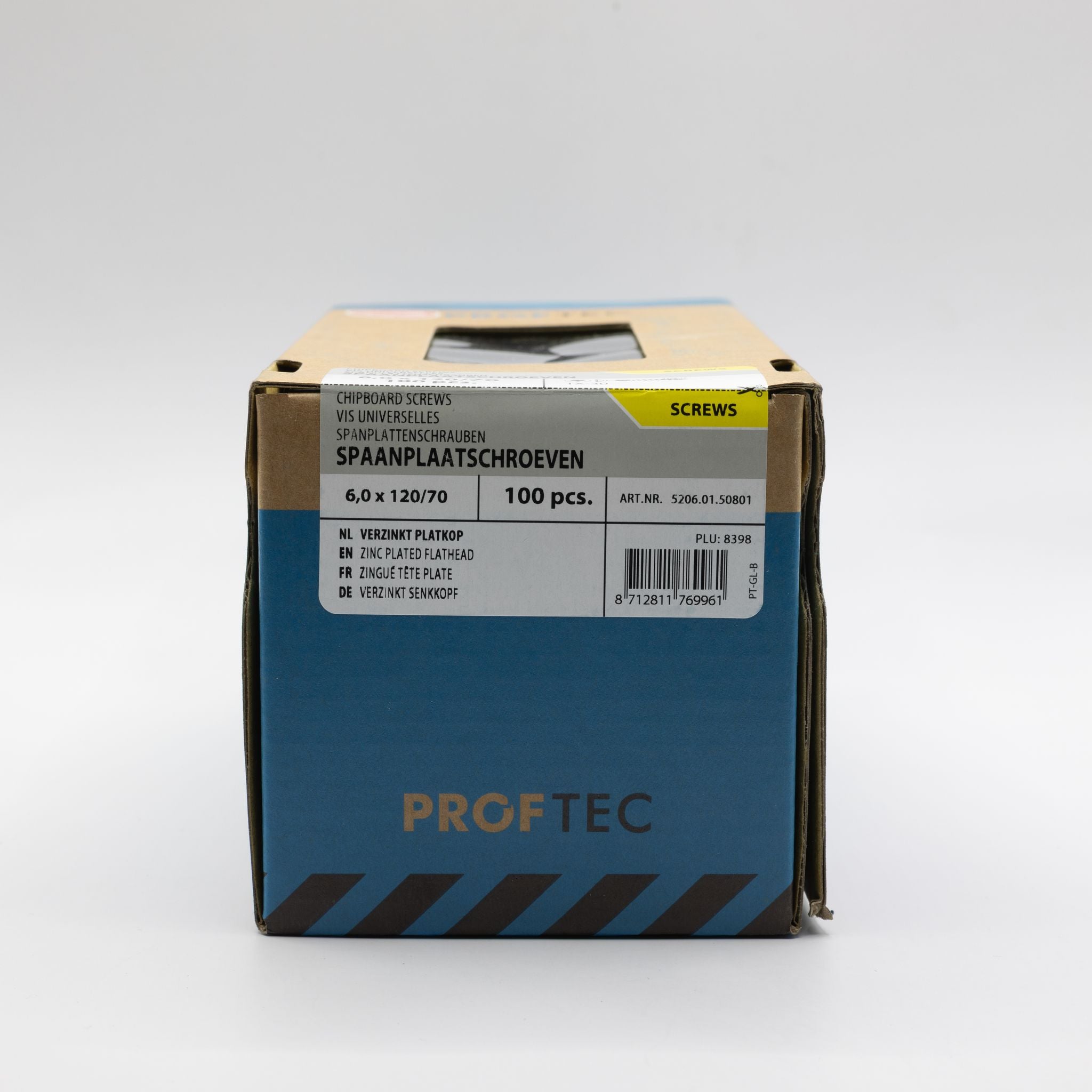 Proftec 6.0x120/70mm TORX spaanplaatschroeven verzinkt 100st