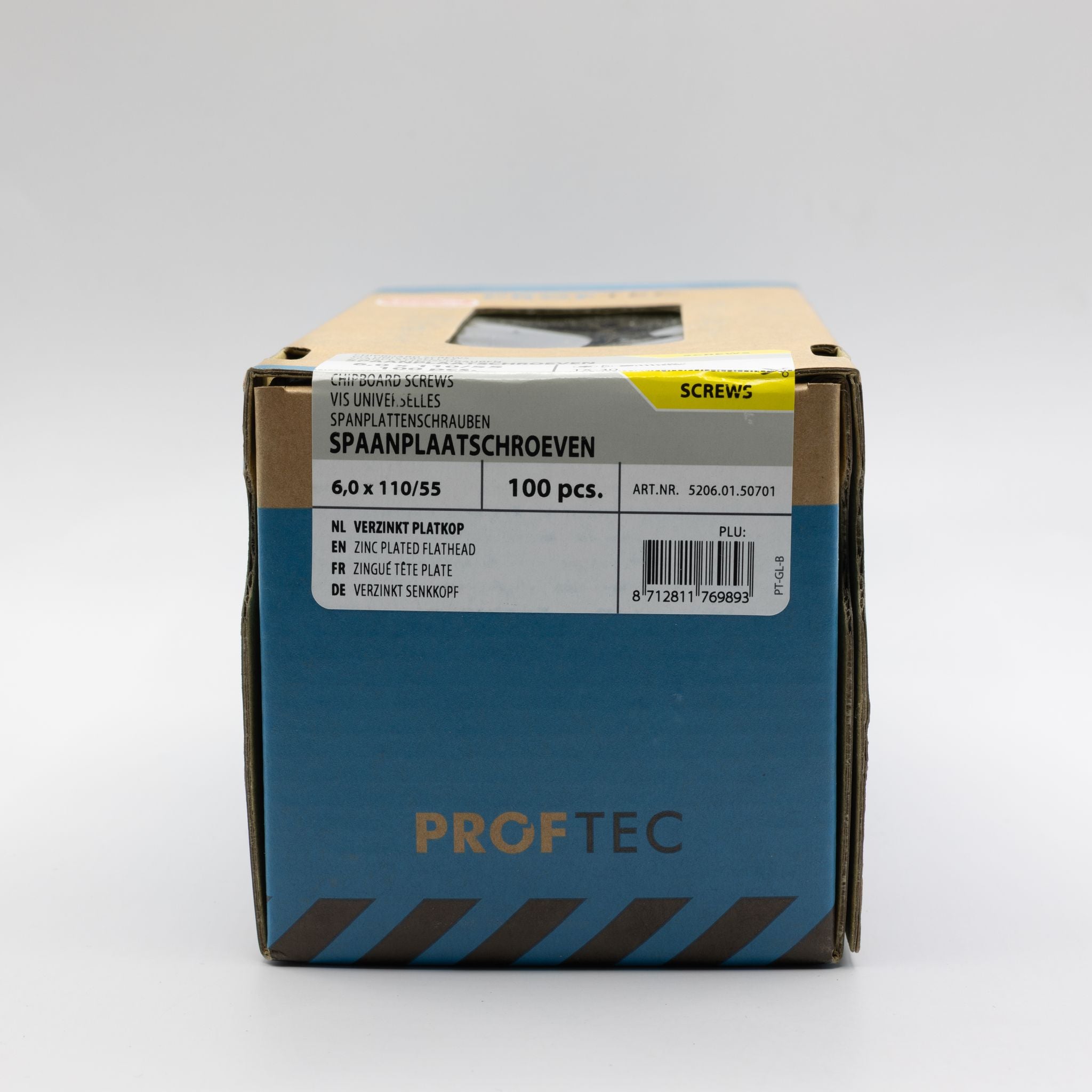Proftec 6.0x110/55mm TORX spaanplaatschroeven verzinkt 100st