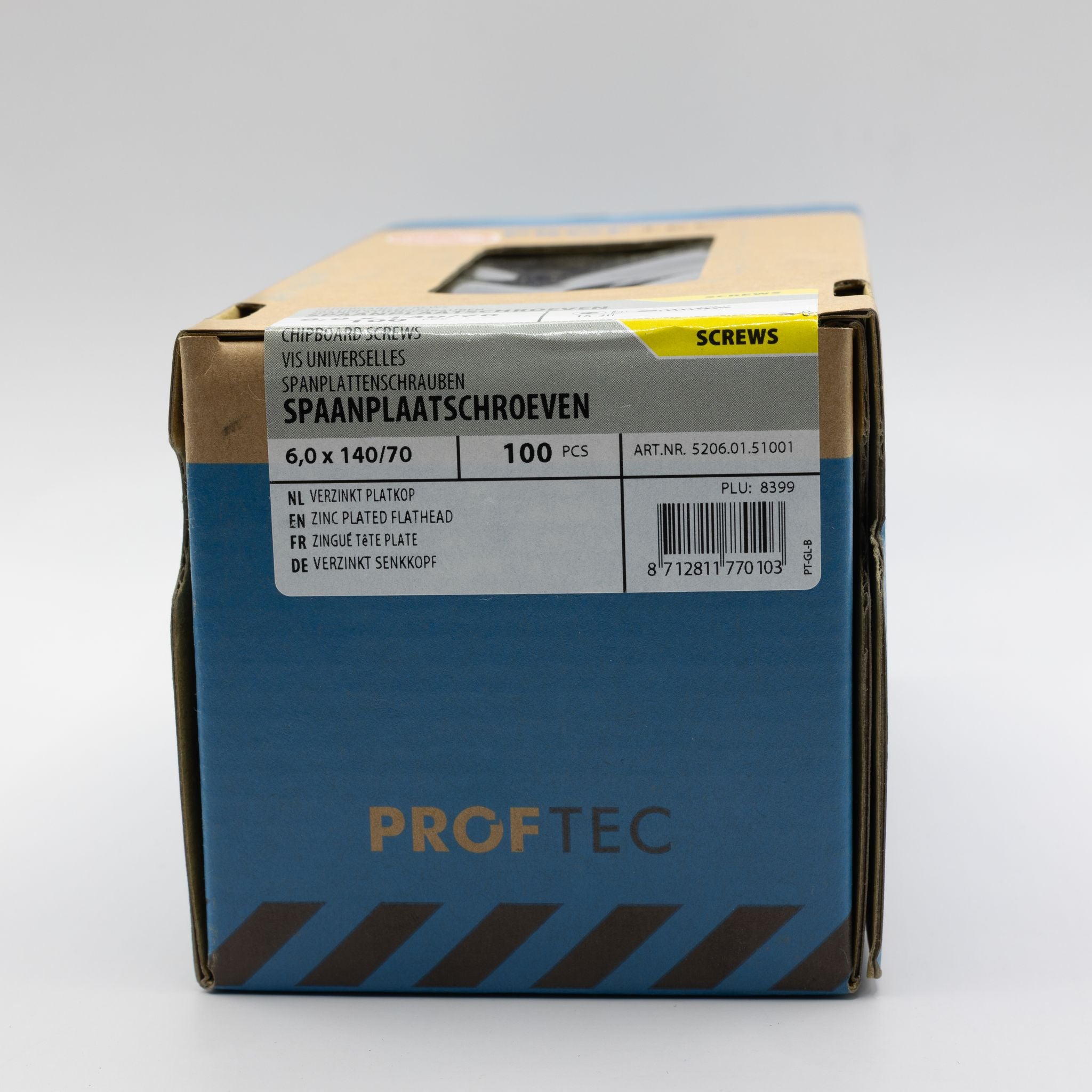 Proftec 6.0x140/70mm TORX spaanplaatschroeven verzinkt 100st