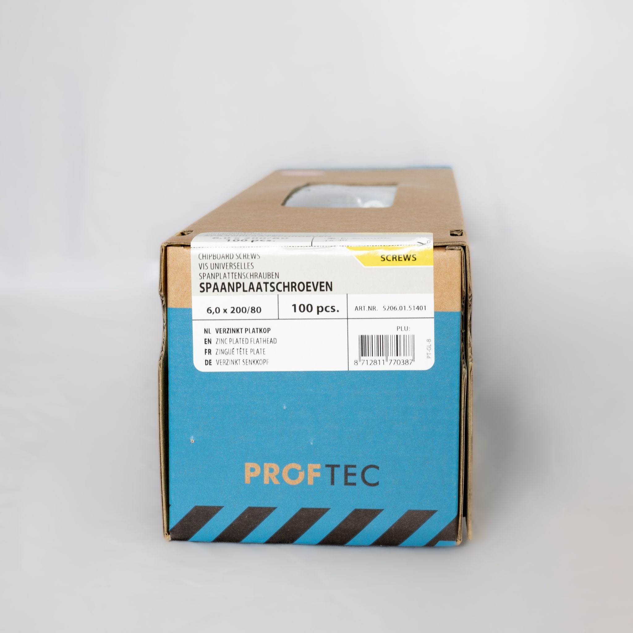 Proftec 6.0x200/80mm TORX spaanplaatschroeven verzinkt 100st