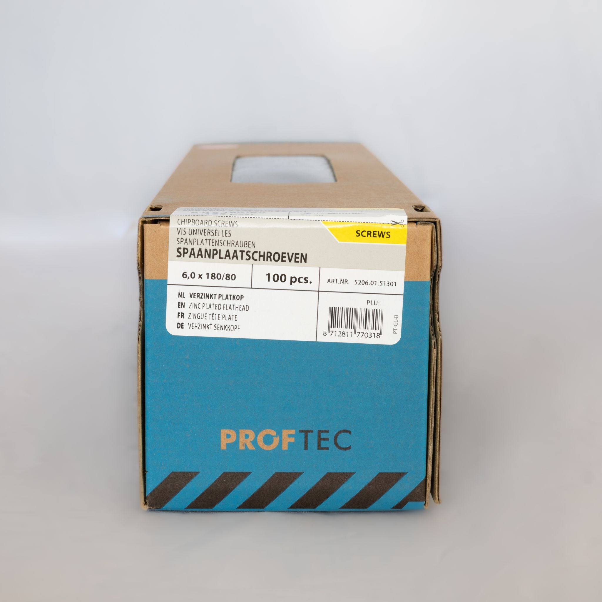 Proftec 6.0x180/80mm  TX spaanplaatschroeven verzinkt 100st