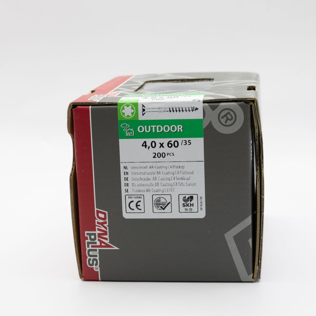 DynaPlus unischroef 4.0x60/35mm TORX spaanplaatschroeven AR-coating outdoor 200st