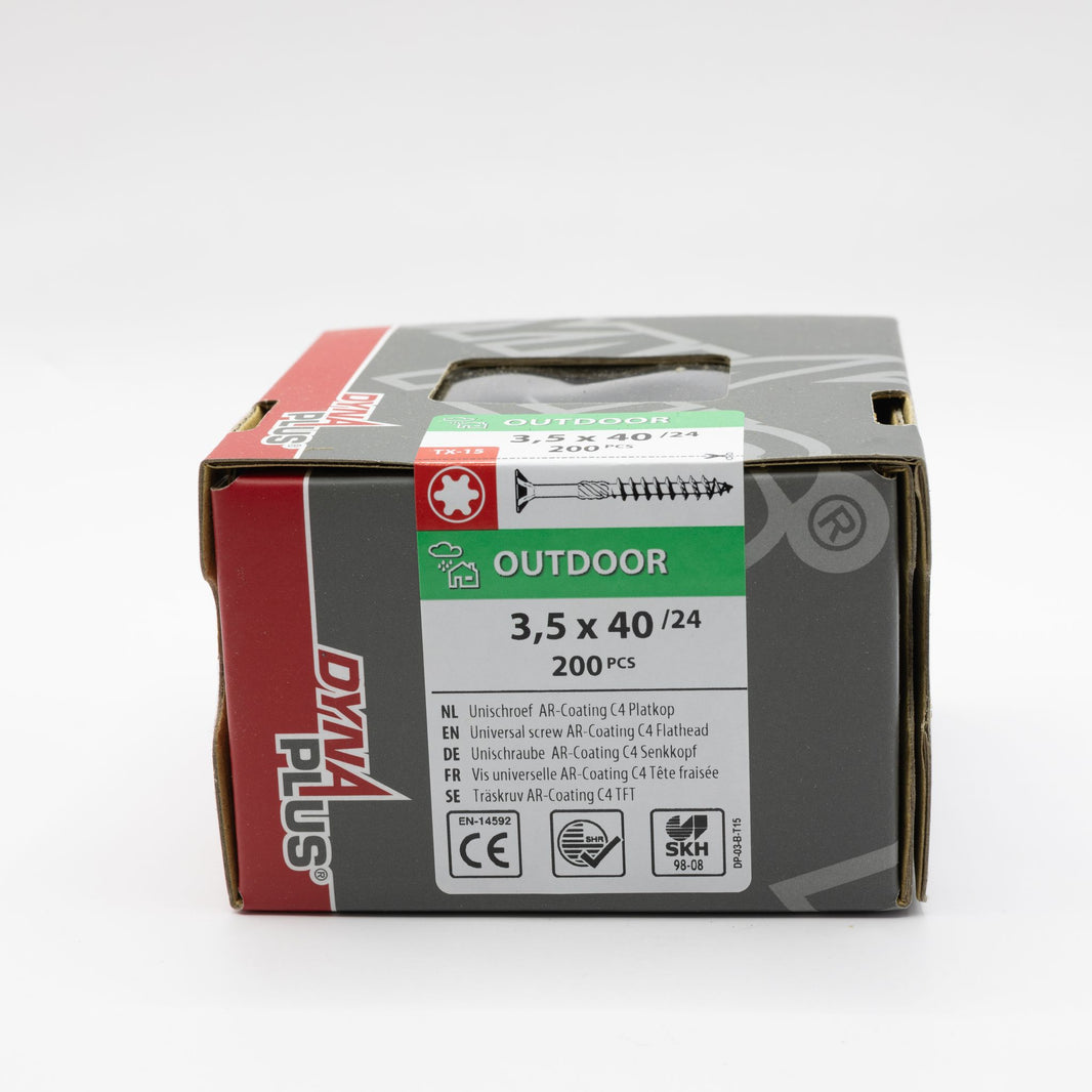 DynaPlus unischroef 3.5x40/24mm TORX spaanplaatschroeven AR-coating outdoor 200st