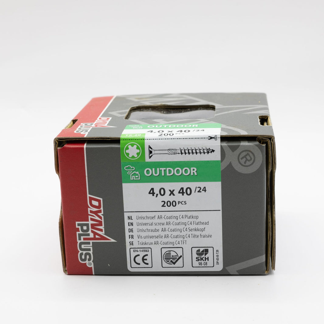 DynaPlus unischroef 4.0x40/24mm TORX spaanplaatschroeven AR-coating outdoor 200st