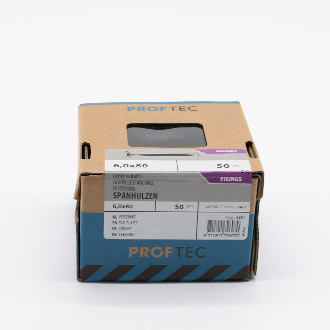 Proftec 6x80mm spanhuls 50st