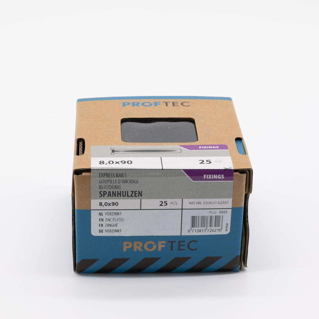 Proftec 8x90mm spanhuls 25st