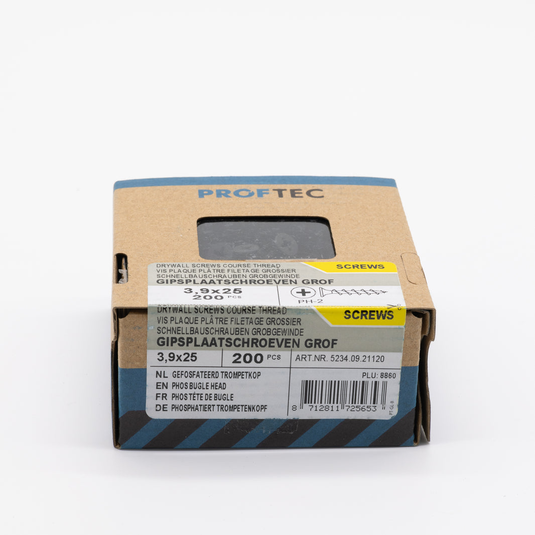 Proftec 3.9x25mm PH gipsplaatschroeven grof 200st