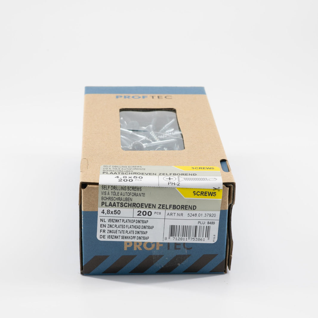 Proftec 4.8x50mm plaatschroef zelfborend PH verzinkt 200st