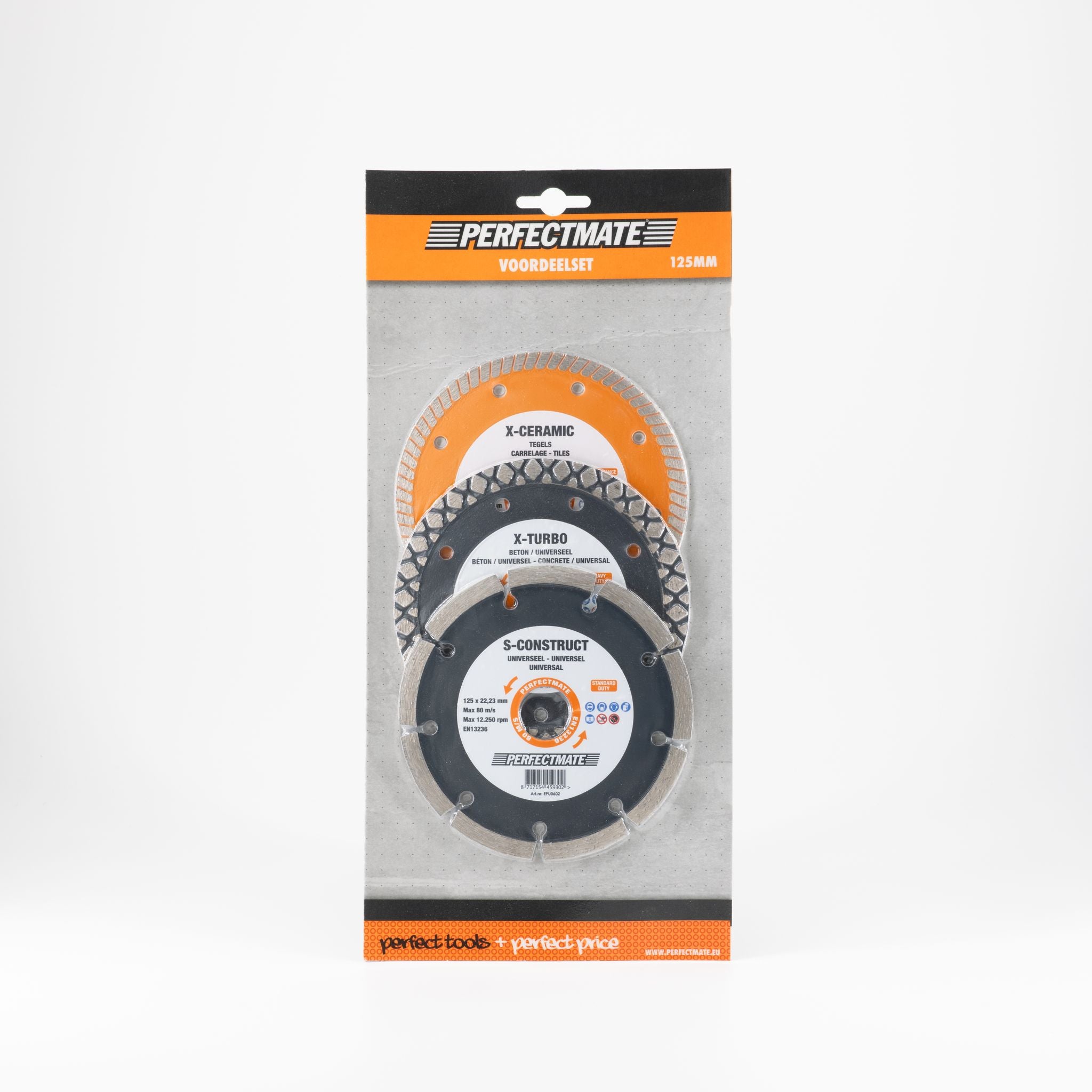 Perfectmate diamantzaagbladen 3-in-1 voordeelset 125x22.23mm