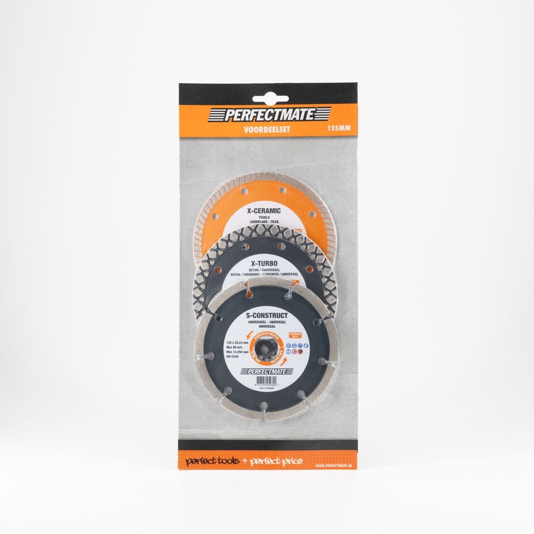 Perfectmate diamantzaagbladen 3-in-1 voordeelset 125x22.23mm