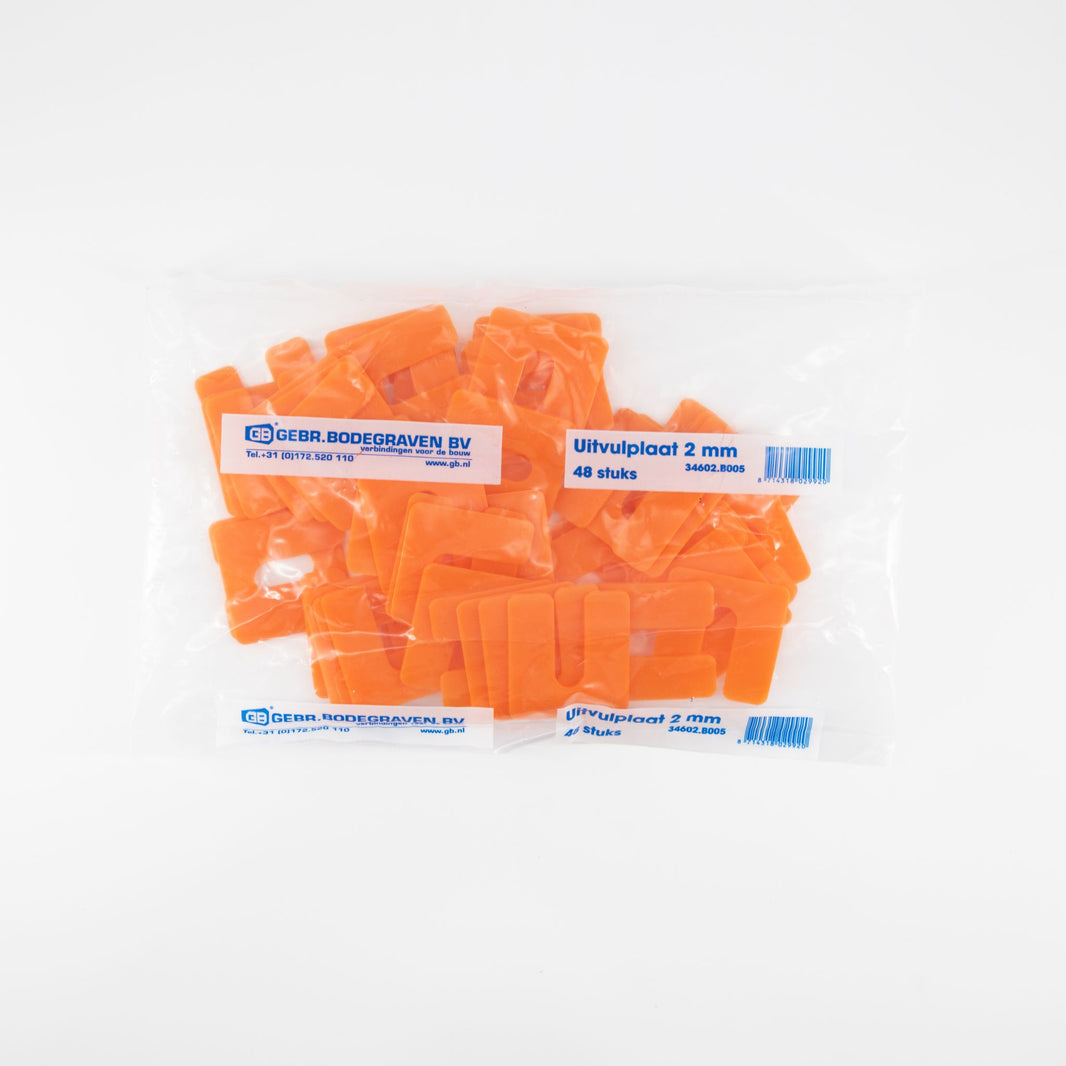 GB uitvulplaten 2mm oranje zak 48st