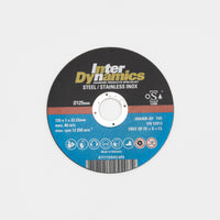 InterDynamics doorslijpschijf 125x1mm, 22.23mm Inox 10st in blik