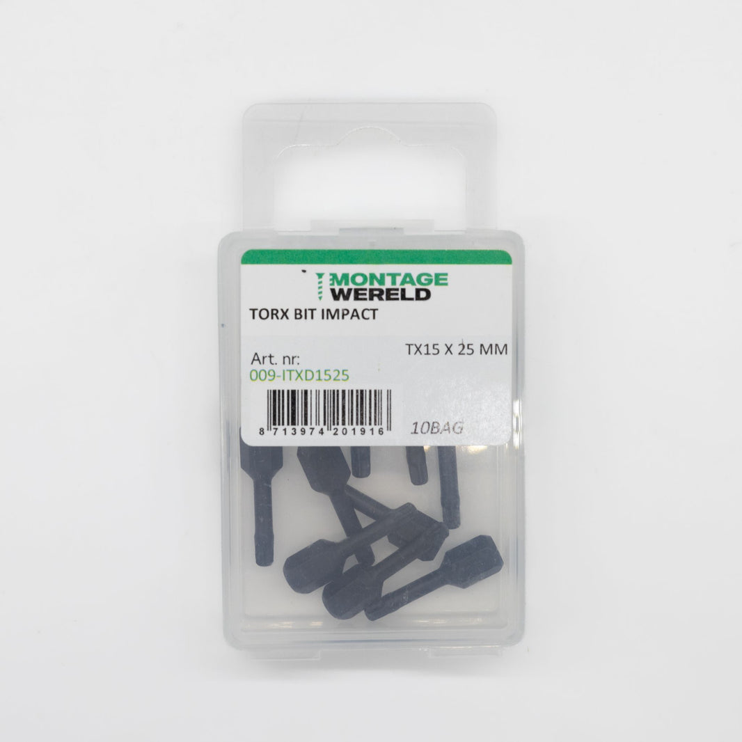 10st Montagewereld bit TX15x25mm Tors-Impact