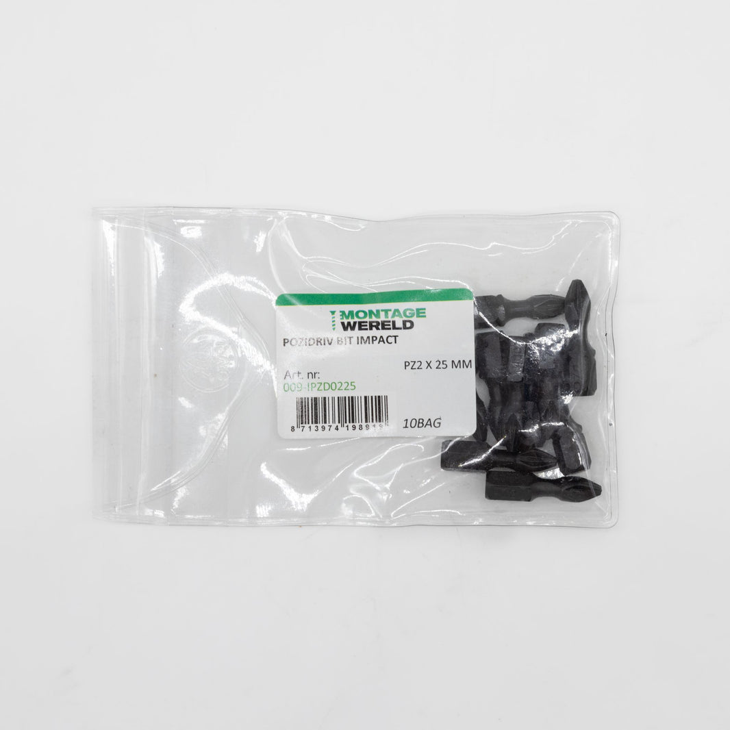 10st Montagewereld bit PZ2x25mm Tors-Impact